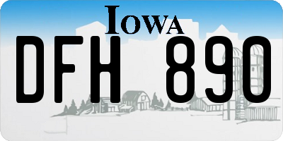 IA license plate DFH890