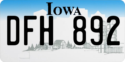 IA license plate DFH892