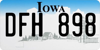 IA license plate DFH898