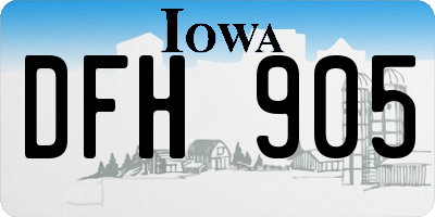IA license plate DFH905