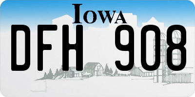 IA license plate DFH908