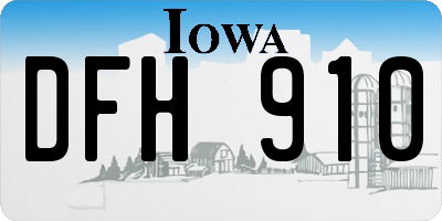 IA license plate DFH910