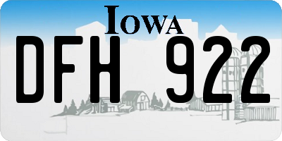 IA license plate DFH922