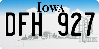 IA license plate DFH927