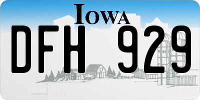 IA license plate DFH929