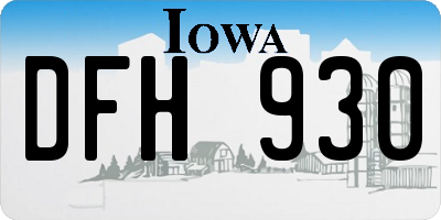 IA license plate DFH930