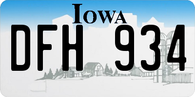 IA license plate DFH934