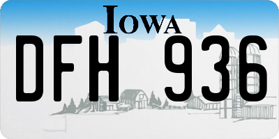 IA license plate DFH936