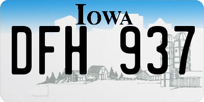 IA license plate DFH937