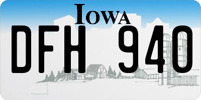 IA license plate DFH940