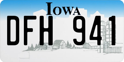 IA license plate DFH941