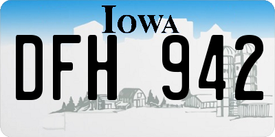 IA license plate DFH942