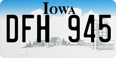 IA license plate DFH945