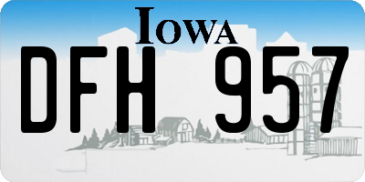 IA license plate DFH957