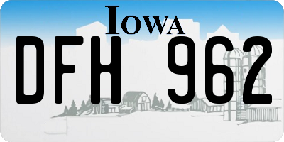 IA license plate DFH962