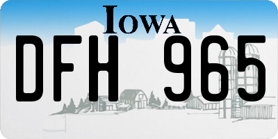 IA license plate DFH965