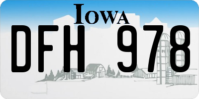 IA license plate DFH978