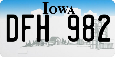 IA license plate DFH982
