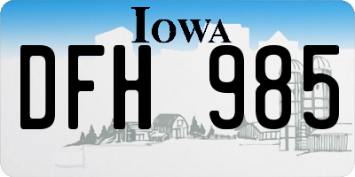 IA license plate DFH985