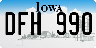 IA license plate DFH990