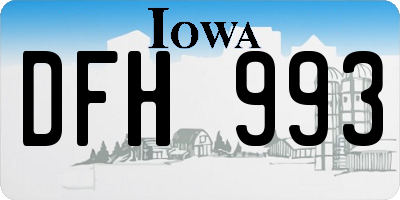 IA license plate DFH993