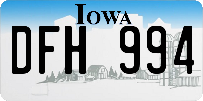 IA license plate DFH994