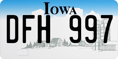 IA license plate DFH997
