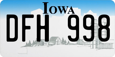 IA license plate DFH998