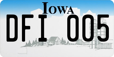 IA license plate DFI005