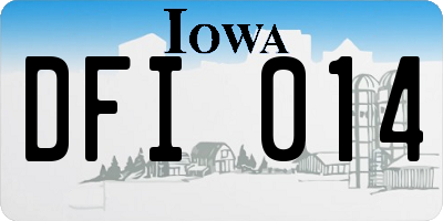 IA license plate DFI014