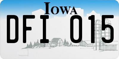 IA license plate DFI015