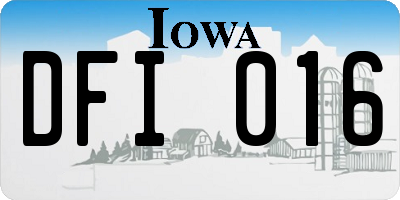 IA license plate DFI016