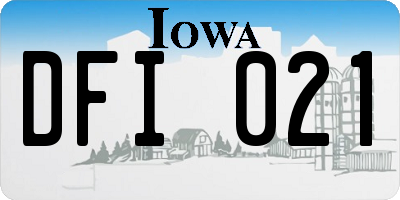 IA license plate DFI021
