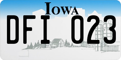 IA license plate DFI023
