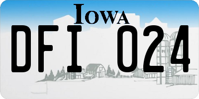 IA license plate DFI024
