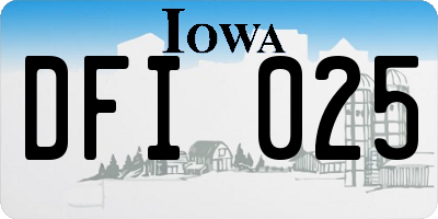 IA license plate DFI025