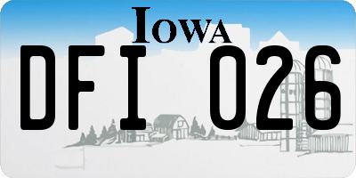 IA license plate DFI026