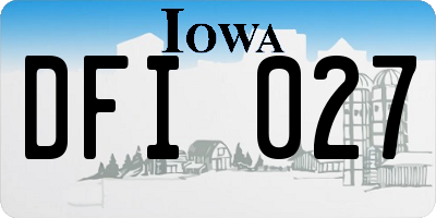IA license plate DFI027