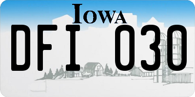 IA license plate DFI030
