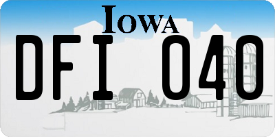 IA license plate DFI040