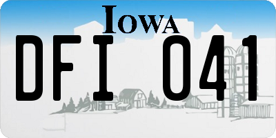 IA license plate DFI041