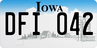 IA license plate DFI042