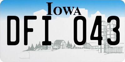 IA license plate DFI043