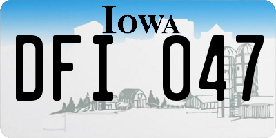 IA license plate DFI047
