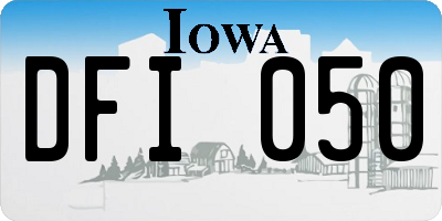 IA license plate DFI050