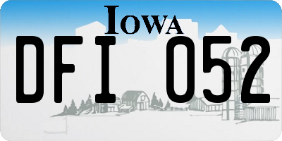 IA license plate DFI052