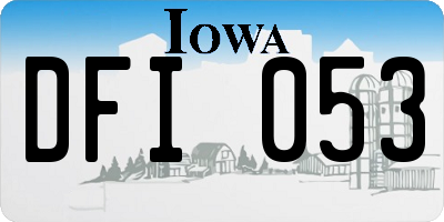 IA license plate DFI053