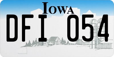 IA license plate DFI054