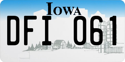 IA license plate DFI061
