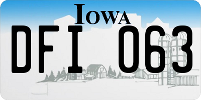 IA license plate DFI063